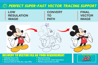 do perfectly vector tracing, redraw and clean up image, logo