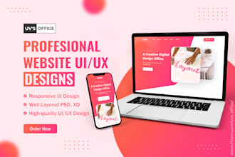 do professional website uiux design in psd, xd or figma