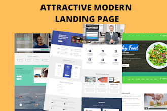 create responsive modern attractive landing page