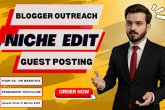 do edit niche link, insertion and guest post on high quality website