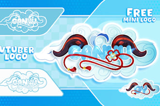 design kawaii japanese style logo for vtuber
