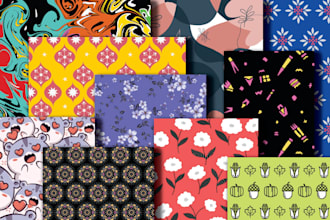 create excellent and stylish fabric textile prints and seamless pattern designs