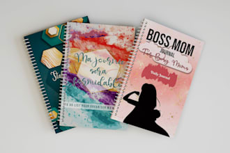 design amazon KDP low content planner journal tracker and activity book covers