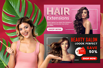 create stunning beauty and hair salon web banners to boost your brand