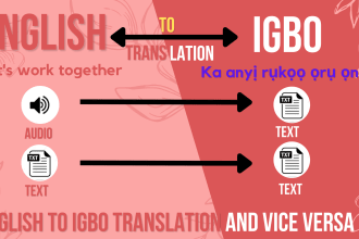 translate from english to igbo or pidgin and vice versa