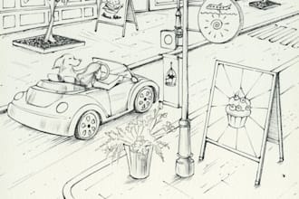 hand draw pen and ink illustrations