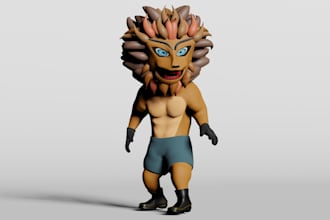 create 3d character of animal