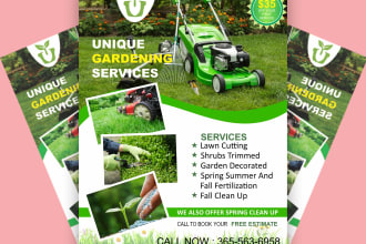 design a perfect lawn care landscape flyer for your business