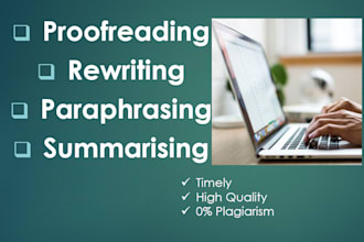paraphrase, rewrite, proofread your writing content
