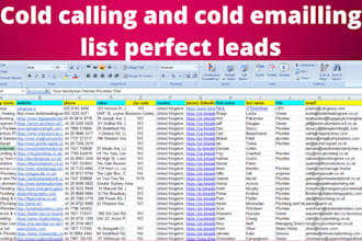 build perfectly cold calling and cold emailing list target business for you