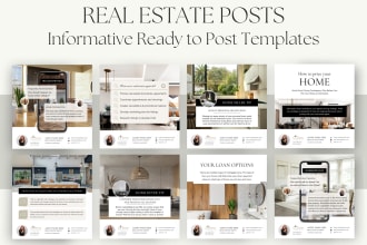provide informative real estate posts in canva