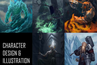 do unique character design and illustration