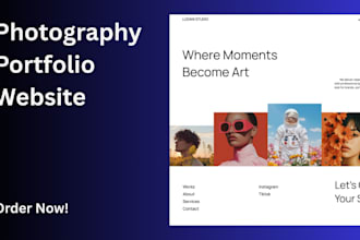 create a photography portfolio website with online booking