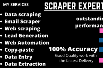do data scraping,email scraping,data extraction,web automation,lead generation,