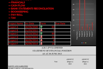 provide accounting and finance services,bank reconciliation,depreciation etc