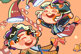 draw cute couple colorful chibi art