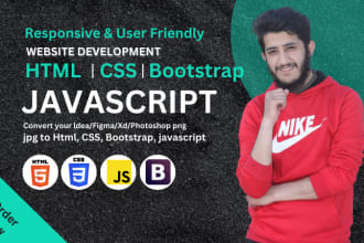 do modern responsive web design in html, css and javascript
