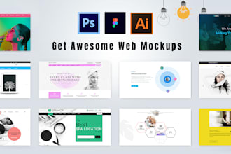design website UI UX design or web mockups in photoshop