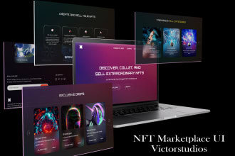 do nft website design, nft marketplace, landing page design