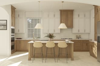 do kitchen design, 3d model and render of kitchen design