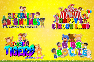 design daycare childcare baby shop school and kids logo