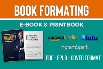 do book formatting and layout design for ebook paperback lulu kdp ingramspark