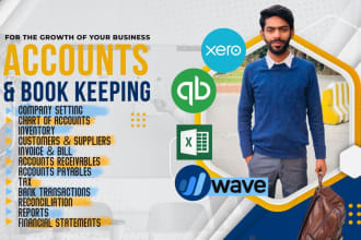 do bookkeeping and cleanup quickbooks, xero, wave, zoho and freshbooks