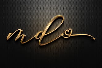 design logo or text into 3d gold metallic in 12 hours