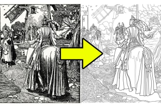 draw line art from any image for coloring book