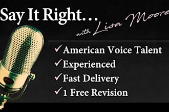 record a professional american female voice over