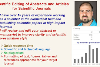do scientific editing of abstracts and journal articles