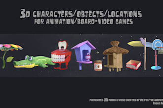 create 3d cartoon character and objects