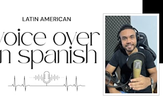 record a professional young male voice in spanish with a latin american accent