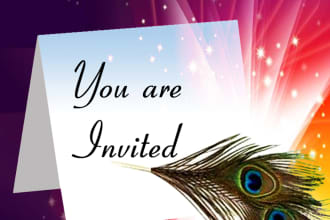 design elegant and unique invitations cards for you