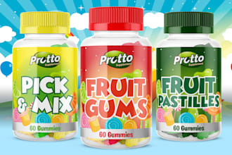 do product label design, supplement bottle label design