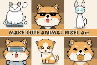 make cute animal pixelart