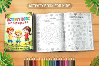 create customized activity pages for KDP, esty