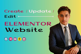 create, update, edit elementor pro website