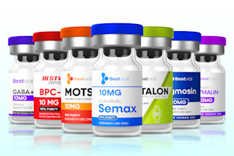 do peptide label, vial label and product label design