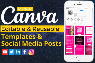 create canva social media posts, banners for your business