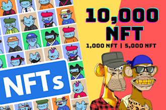 generate 10k nft art collection with metadata ethereum or solana