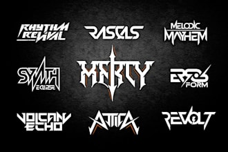 design dj, music, band, artist and custom font logo