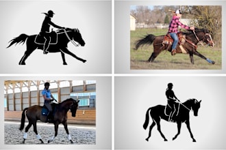 design a professional horse logo or silhouette copyright