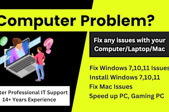 repair, fix windows 11 windows 10 computer, laptop, PC optimization remotely