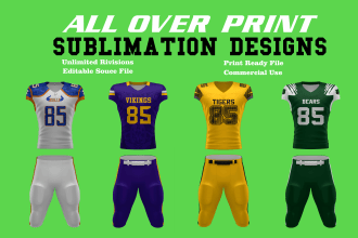 design american football kit uniform, jersey, 2d, 3d mockup , and teamwear