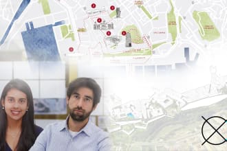 draw flat or 3d isometric illustration map