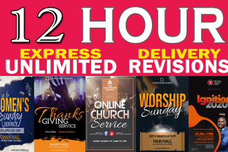 design an outstanding church,event, party flyers or posters with extra