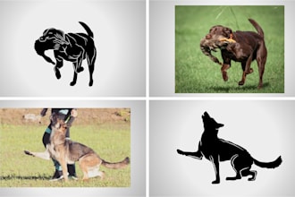 design a professional dog logo or silhouette with copyright