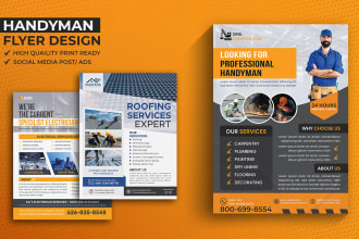 design handyman, roofing, cleaning, carpentry, electrician, hiring service flyer