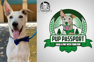 design a professional dog cartoon logo with copyright